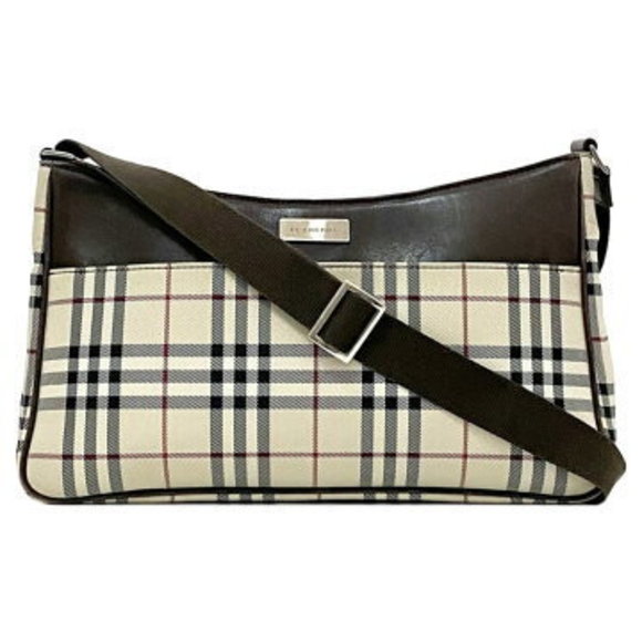 Burberry Shoulder Bag Beige Brown Crossbody Zipper - Picture 1 of 9